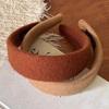 Women Headband Wide-Brimmed Sponge Filling Soft Suede Texture Hair Hoop Autumn