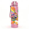 1PC Balloon Cartoon Pattern 750ml Color Plastic Sports Water Bottle Leakproof Flip Straw Lid Suitable for Sports Office Home Use