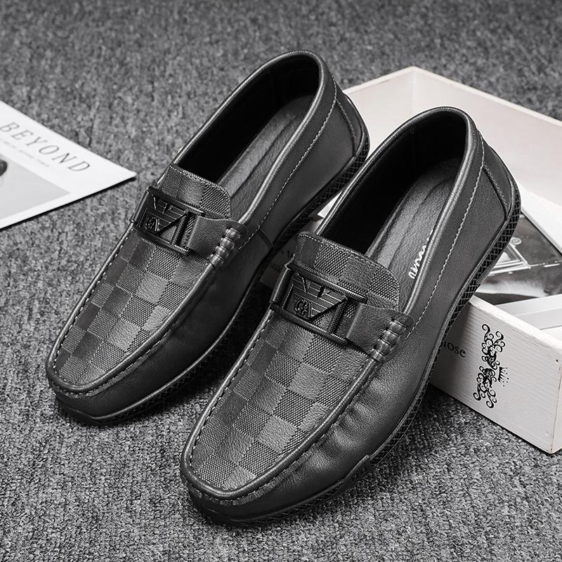 

Men S Leather Shoes Business Formal Slip On Office Shoes Elegant Casual Soft Leather Shoes For Mens JZ-5571 39 сірий колір