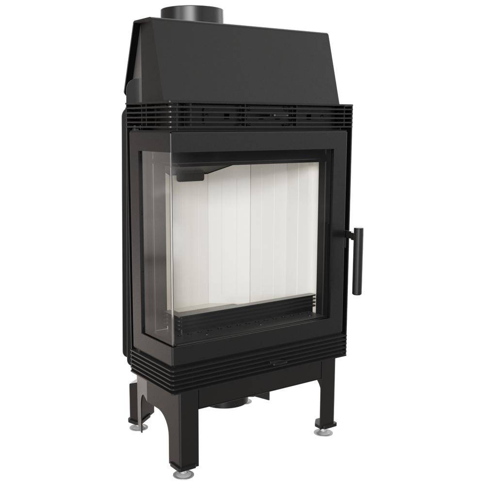 Steel Fireplace KRATKI BLANKA Left 8 kW Ø 160