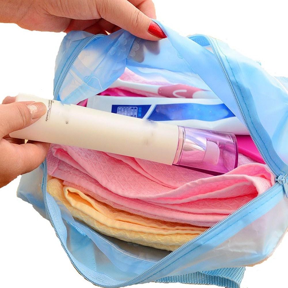 Women PVC Cosmetic Bag Case Waterproof Flower Print Cosmetics Transparent Toilet Bag Organizer Pouch Girl Make Up Bags Set