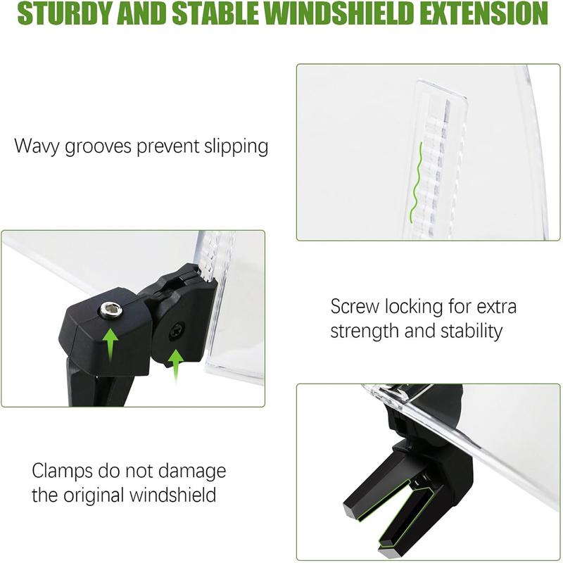 Motorcycle Windshield Extension Windscreen Deflector Adjustable Clip-On Windshield Universal For Most Motorcycle