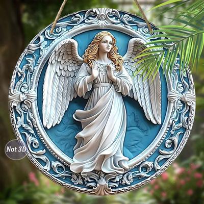 The Pattern Is an Angel Pendant, Decoration of Home Walls or Doors, 2d Flat Wooden, Christmas Decoration, Gifts for Friends and Family