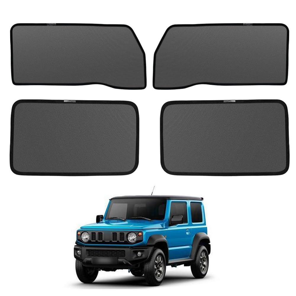Sunshade for Suzuki Jimny JB04 Mesh Car Light Insect Side Designed for Suzuki Jimny JB04 Series Set of 4 Jimny Series, Curtains, Shades, Magnetic,