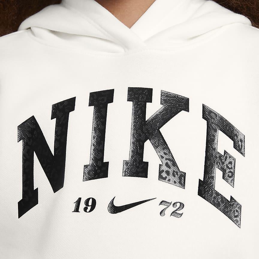 Nike Sweatshirt Swoosh Spirit Comfortable Casual Fleece Lined Sail White Children Aged 3 7 Years Old HQ7891-133