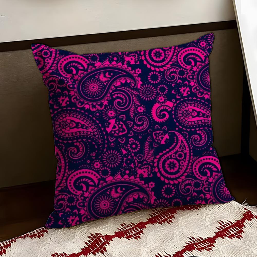 Painted Design PPaisleyS Cushion Cover Reversible Soft Durable Pillow Cover Home Car MultiScene Use for Daily Comfort