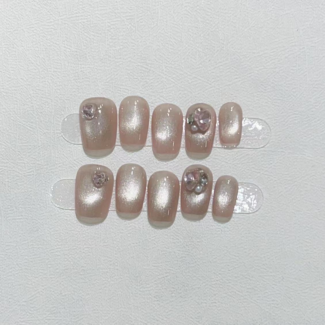 

Чисто ручная работа Деталь доспеха ручной работы Новая Высокоглянцевая Кошачий глаз Вспышка Розовый Любовный бриллиант Съемные Короткие доспехи Large L