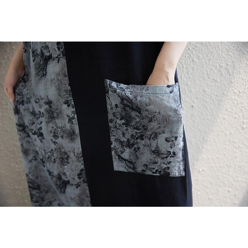 DIMANAF 2025 Women Plus Size V-Neck Summer Dress Printing Casual Basic Short Sleeve Dress Loose Long Dress