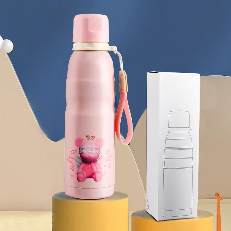 Sanrio Hello Kitty Insulated Water Bottle With Vacuum Flask For Kids School Use Rose Pink