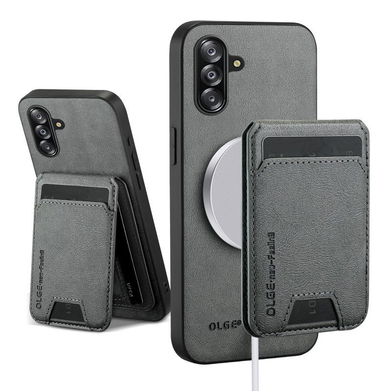 Applicable To Samsung Galaxy A17 Mobile Phone Case A07 Cow Pattern Leather Magnetic Card Case New High End Business