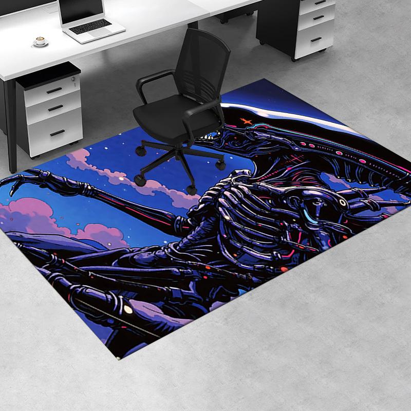 Podložka pod židli Mimozemšťan: Kancelářský koberec pod stůl, Nadrozměrný koberec pro domácí dekoraci, Podložka pod pohovku, Nápad na dárek pro kancelář a obývací pokoj