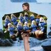 Cartoon S_Smurfs Microfiber Blanket Quick Drying Beach Towels Oversized Printing Super Absorbent Pool Towel Blanket