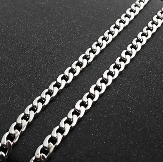 Collier Argenté rplanning avec Chaîne Maille Forçat, Design Simple, Accessoire pour Hommes et Femmes