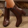 Women's Ankle Boots Fashion Side Zipper Short Boots for Women Pointed Toe High Heels High Quality Leather Women Boots Size 35-41