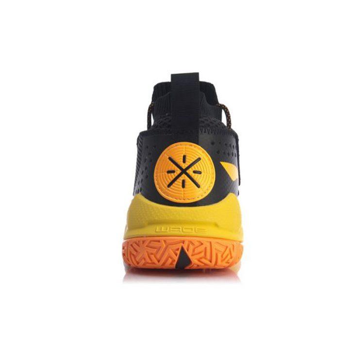 Li Ning Wade Fission 5 Cushioning Slip Resistant Cushioning Slip Resistant Low top Basketball Shoes Men's Black Yellow ABAP027-4
