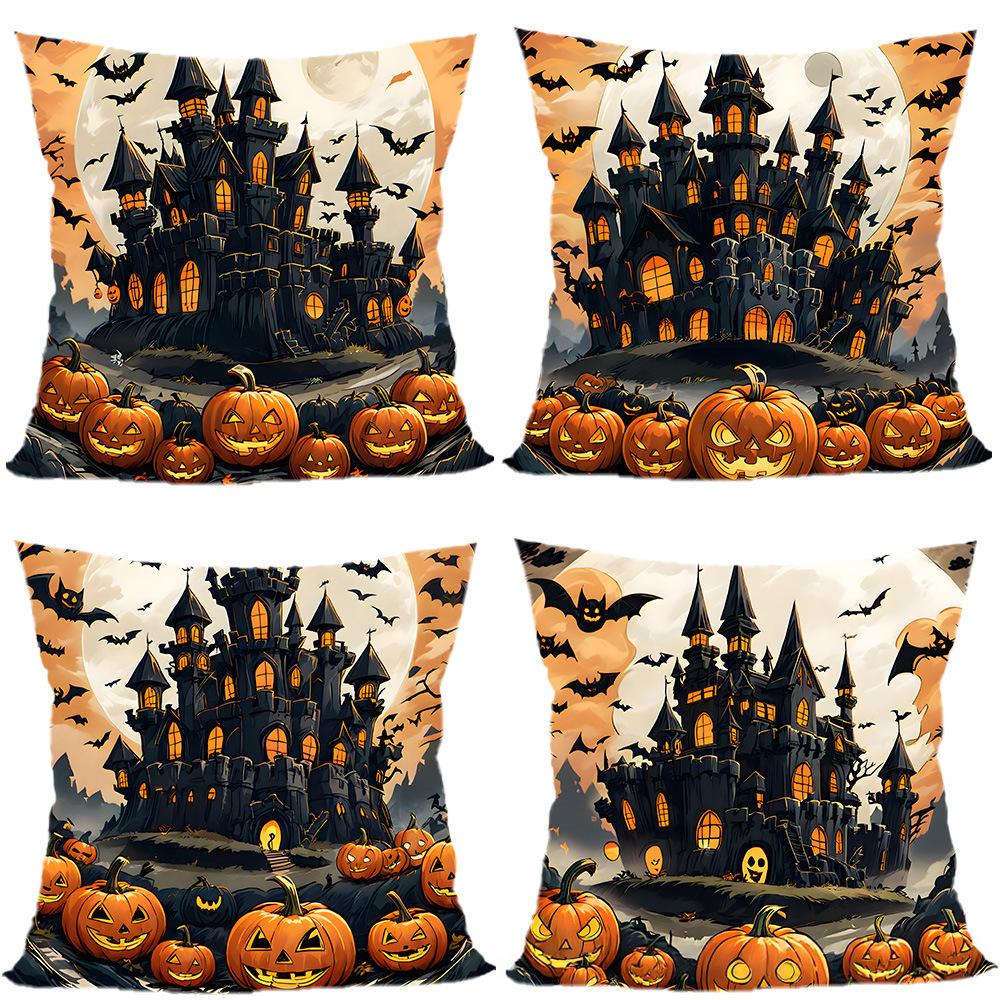 Halloween Pillowcase Pumpkin Skull Funny Ghost Cushion Cover Sofa Living Room Decoration Pillow