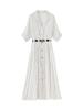 Women's Summer Striped Shirt Dress - High-End, Single-Breasted with Waist-Defining Fit