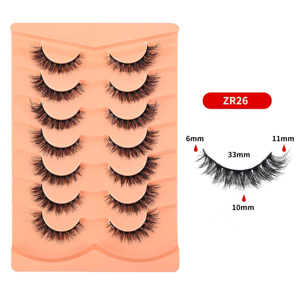 7 Pairs of Thick Fried Hair Models, Natural Curled Eyelashes, European and American Exaggerated False Eyelashes 2026