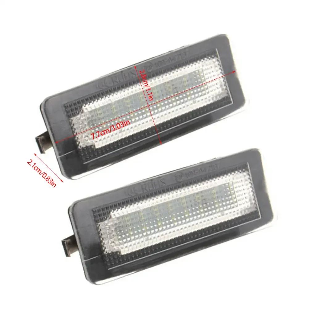 2x 18 SMD CANBUS White LED License Number Plate Light for Benz Smart Fortwo 451 Coupe 2007-15 DC12V 6000K 7.7cm
