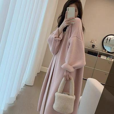Überlanger Strickcardigan im lässigen Stil für Herbst und Winter, locker, verdickt, hochwertig gestrickte Oberbekleidung