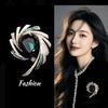 Elegant Large Zircon Brooch: Exquisite Women's Coat & Suit Accessory