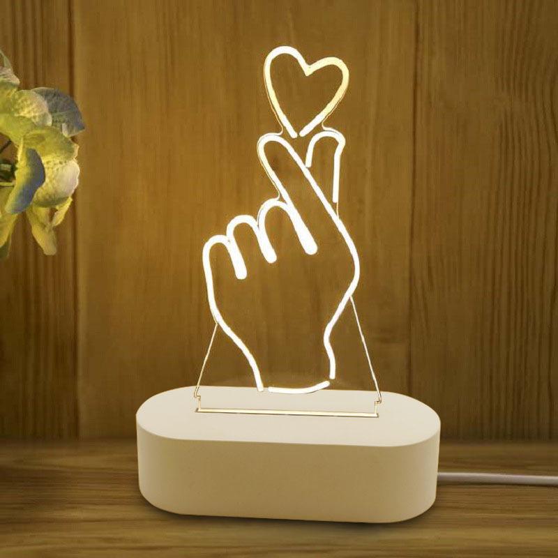 3D Acrylic Night Light: Creative Three-Color Table Lamp for Bedroom and Gifts