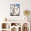 Moderne Bohemian Jesus Christus Wandkunst - Geeignet für Zuhause, Kirche, Bürodekoration mit heiligem Licht & Wolken, Gelassenes religiöses Gemälde