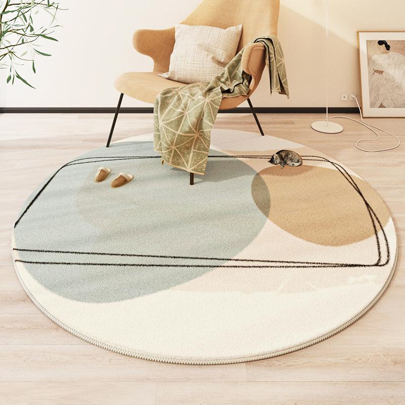 Modern Abstract Carpets for Living Room Minimalist Bedroom Decor Round Plush Rugs Chair Floor Mat Anti-slip Large Area Carpet