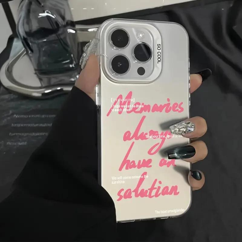 Luxury English Letter Phone Case For Samsung Galaxy S24 Ultra S23 FE S22 Plus A15 A35 A55 A52 A54 A24 A13 Electroplated Cover