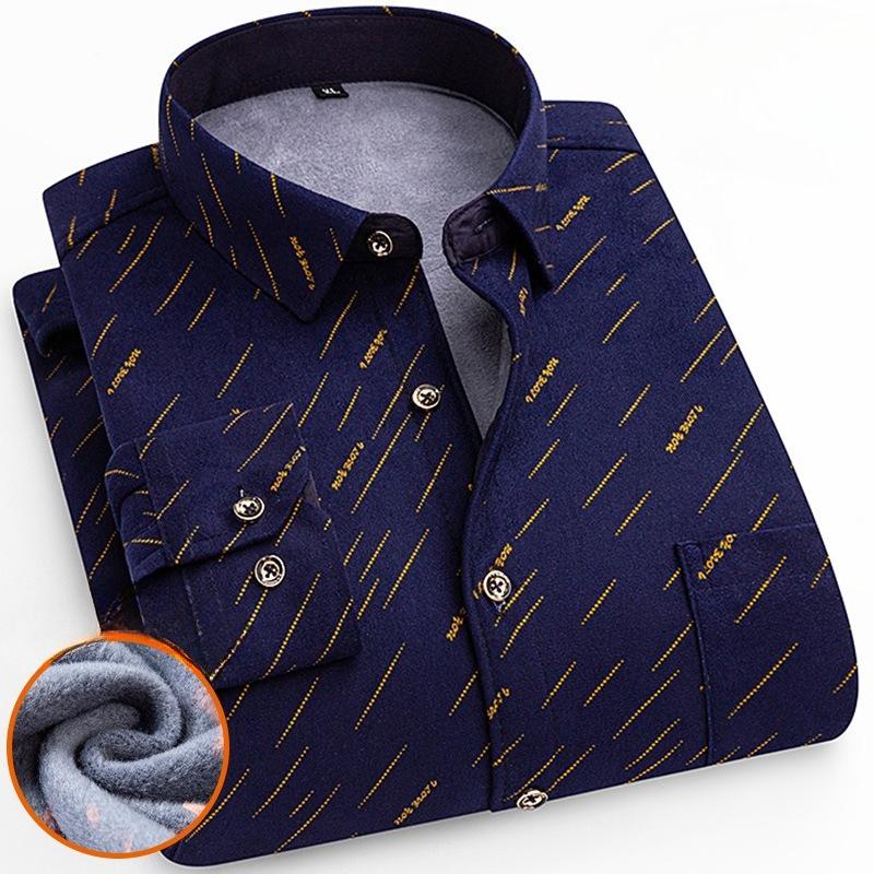 Men's Winter Sherpa Lined Flannel Shirt Jackets Long Sleeve Button Down Fleece Dress Shirts for Men Casual Warm Comfortable Thermal Shirt With Pockets