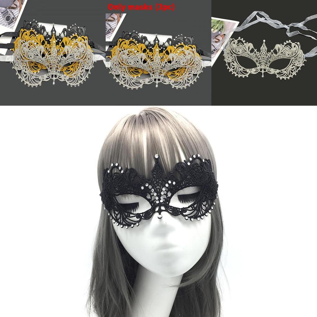 Makeup Mask For Adults With Lace Design And Glitter Accents For Costume Parties And Halloween Events