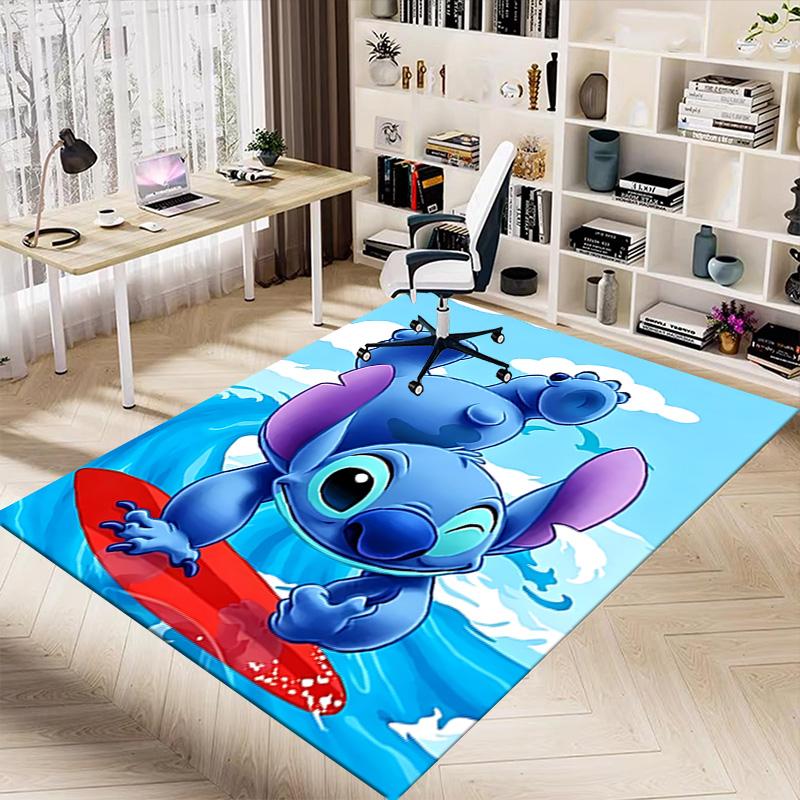 Lilo Stitch Adventure Carpet For Playroom Bedroom Living Room Sofa Home Decorkids Game Area Rug Nonslip Floor Mat