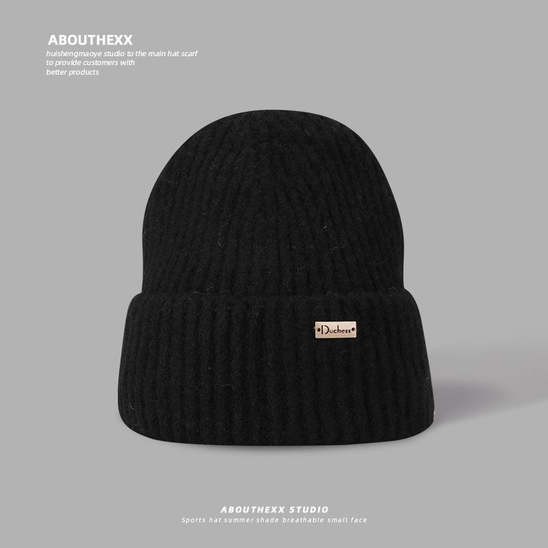 Wool Hat for Women In Winter Small Face Protection Ears and Warm Knitted Hat Outdoor Cold Protection Big Head Flange Hat Men Cold Hat