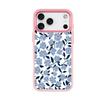 Applicable To Apple 17pro Mobile Phone Case, Advanced Sense 16 Replaceable Back Plate 15promax Magnetic Mobile Phone Case, Blue and Black Flower.