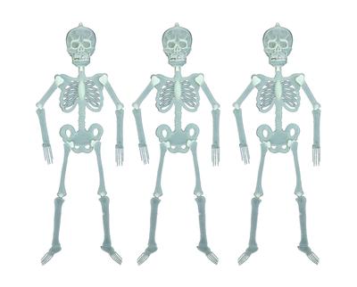 Glowing Skeleton Doll 30cm Set of 3 Luminous Skeleton Toy Party Room Car Interior Decoration Horror Figure