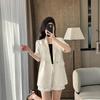 Women's Short Sleeve Suit Jacket & Shorts Set
