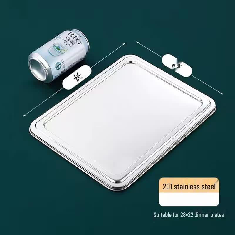 

Stainless Steel Canteen Food Tray 28x22 cm