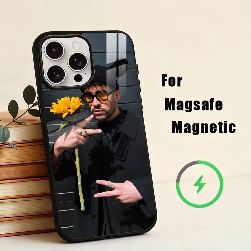 male singer-Bad Bunny  Phone Case For iPhone17,16,15,14,13,12,11 Plus,Pro Magnetic with Magsafe Wireless Charging