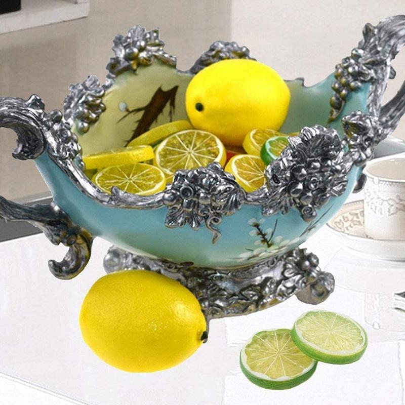 10 Pcs Fake Lemon Slice Lemon Block Artificial Fruit Highly Simulation Lifelike Model for Home Party Decoration