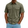 Camicia da lavoro casual da uomo a maniche corte in cotone utility