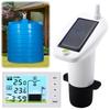 Solar Powered Ultrasonic Level Gauge Temperature Sensor Time Display W/ Alarm Wireless Ultrasonic Water Tank Liquid Level Meter