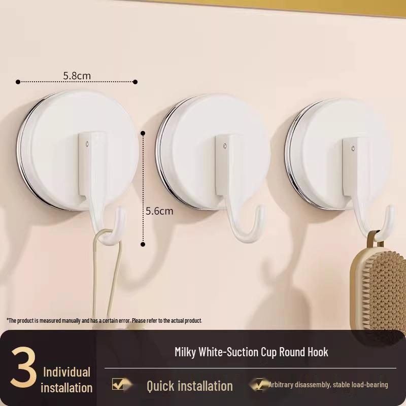 Vacuum Adhesive Suction Hooks - No-Drill, Strong Hold for Kitchen, Bathroom & Toilet Walls