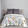 Pattern With Tennis Rackets With Tennis Balls Blanket For Sofa Bed Travel Racket Ball Icon Isolated Activity