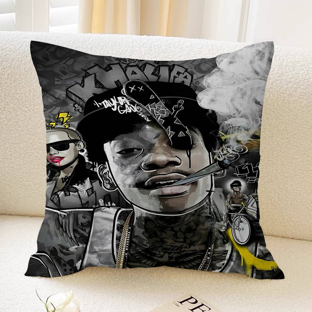 Rapper W-Wiz K-Khalifa Personalized Pillow Cover Kids Bedroom Wild Party Decor Pillowcase Kid Birthday Shower Gift