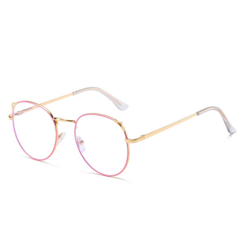 Women Myopia Glasses Ladies Cute Cat Ear Round Eyeglasses Female Fashion Full Frame Anti Blue Light Computer Eyewear 0 To -600