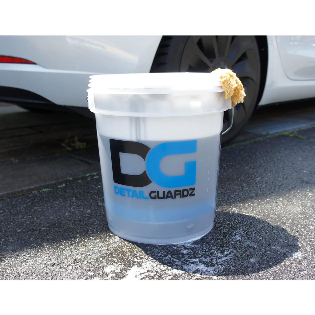 Detail Guardz Original Bucket Large Capacity 18L Clear White with Visible Water Level and Graduations Car Wash Bucket Trash Can Ideal for Storage 2.0