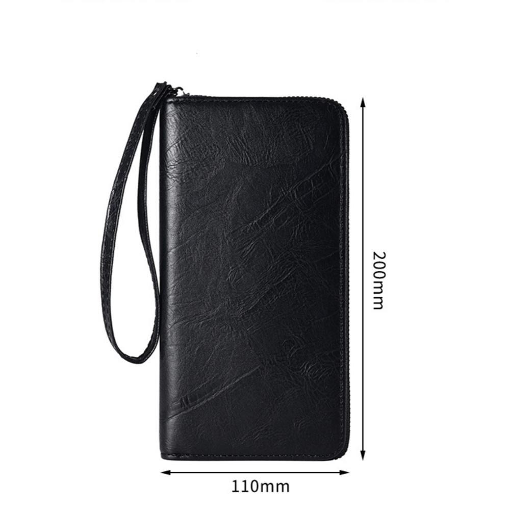 Pu Leather Wallet Long Design Phone Wallet Men'S Wallet Coin Purse For Office Travel Gift