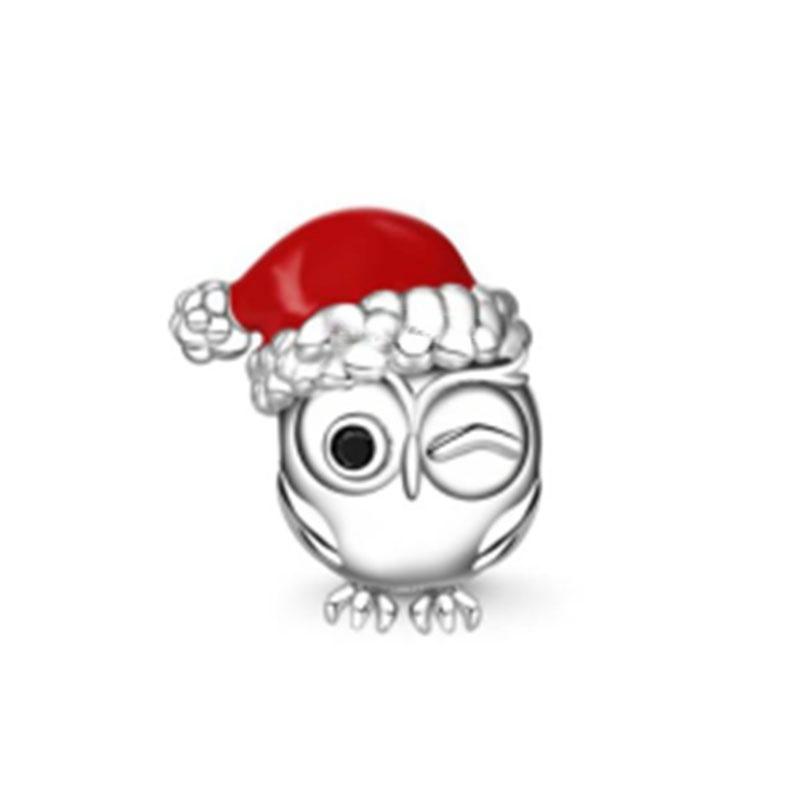 Copper Christmas Day Series Bead Santa Claus Gift Elk Charms Fit Women'S Jewelry Festival Birthday Diy Bracelet