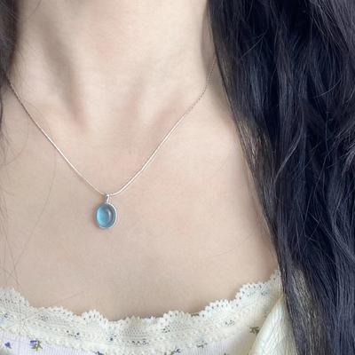 Hypertherm Blue Necklace Women's New Summer Light Luxury, Niche High-end, Simple and Versatile Temperament, No Fading Pendant