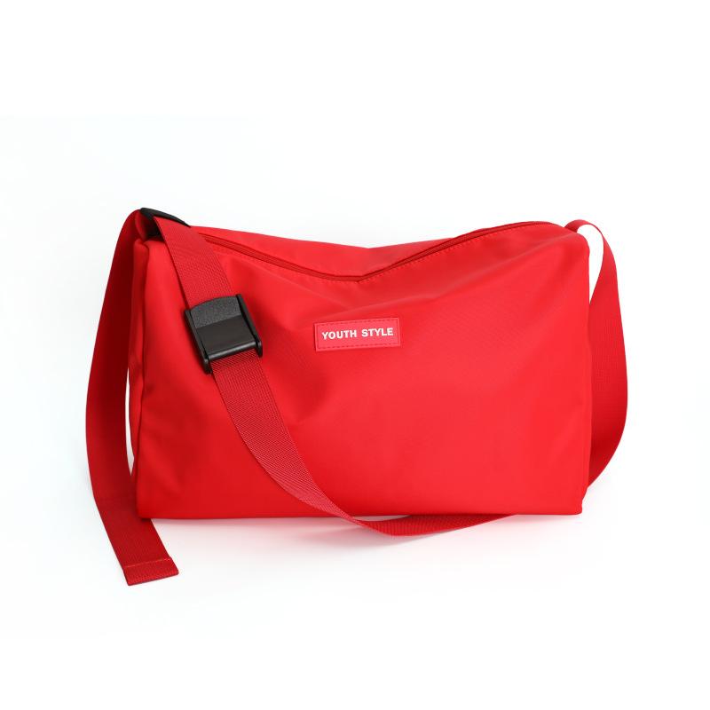 Casual anti-splashing nylon cloth pillow bag tide brand sports cycling bag men s large-capacity messenger bag women s broadband bag красный